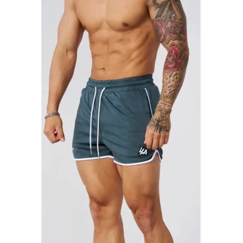 YoungLA 1037 Mesh Bodybuilding Short Shorts Gym Mens Sz Large Gray RARE